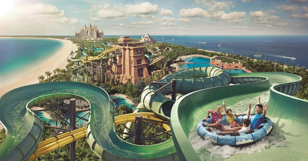 Cool off from the heat of Dubai at the Atlantis Aquaventure Waterpark